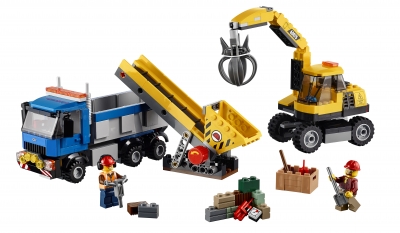 City Excavator and Truck 