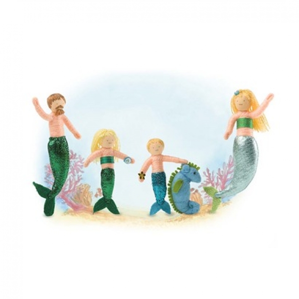 Mermaid Family Halfpenny Dolls, set of 5