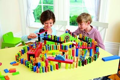 Classic 255-Piece Domino Race Set with 24-Piece Add-On Set