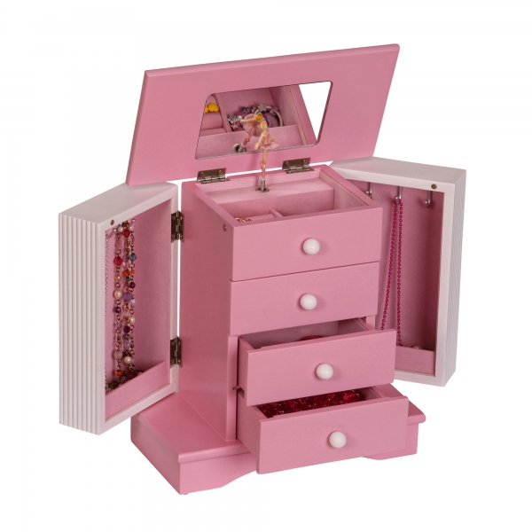 Mele & Co. Elise Girl's Wooden Musical Ballerina Jewelry Box