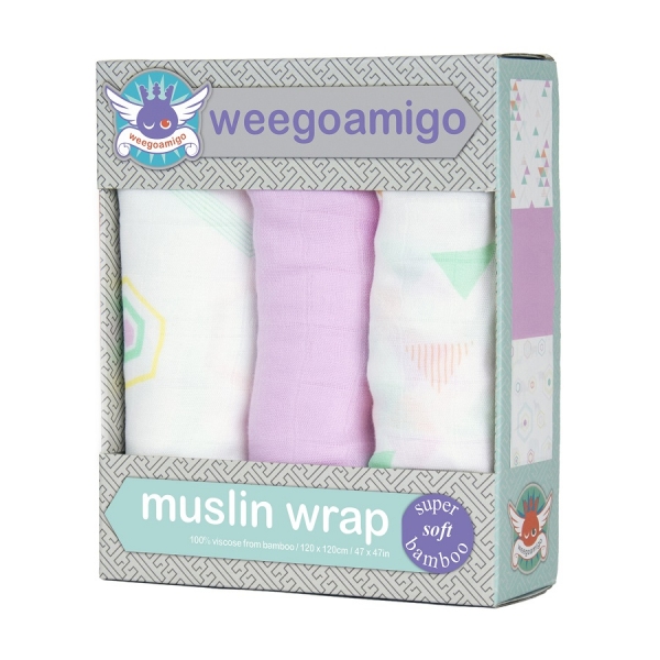 WEEGOAMIGO 3 Pack Bamboo Muslin Swaddle