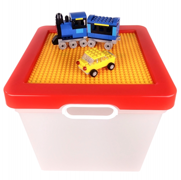 Cube Bin with Building Plate Lid