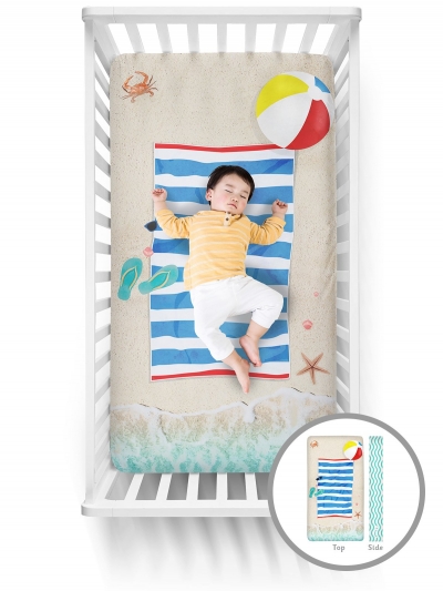 Luvsy Fitted Crib Sheet-Beach Baby