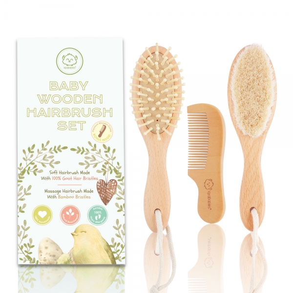 BABY HAIR BRUSH AND COMB SET FOR NEWBORN BY KEABABIES