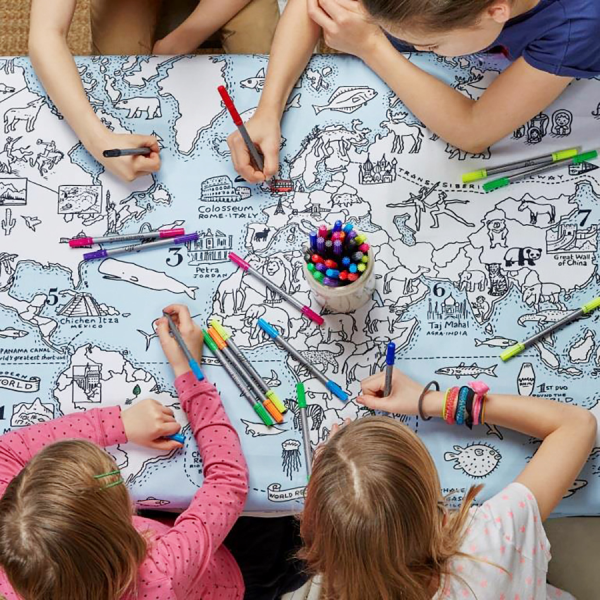 World map tablecloth by eatsleepdoodle