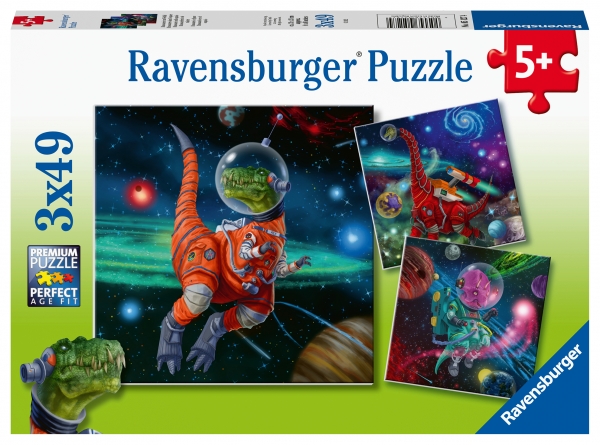 Dinosaurs in Space 3X49-piece Puzzle