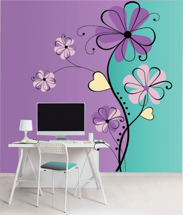 Fantasy Flowers 5 Paint-by-Number Wall Mural