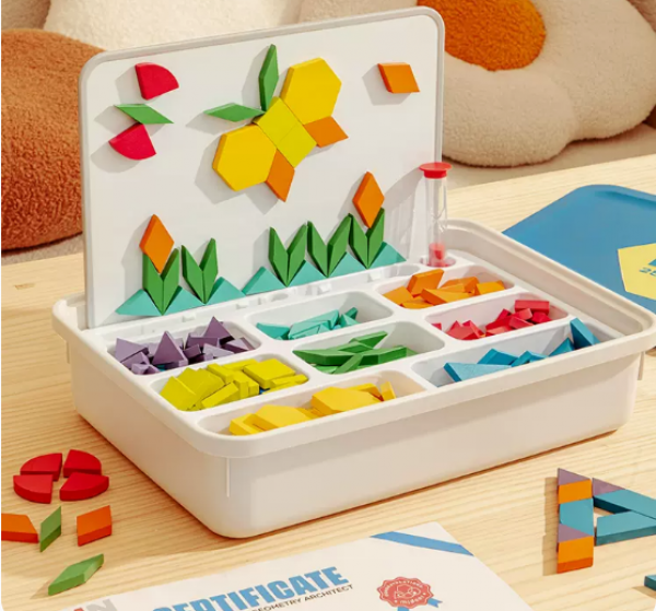 mideer 250 pieces of magnetic geometry jigsaw puzzle