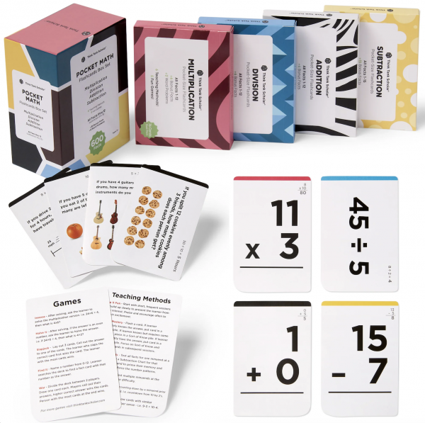 Pocket-Size Math Flash Cards Set