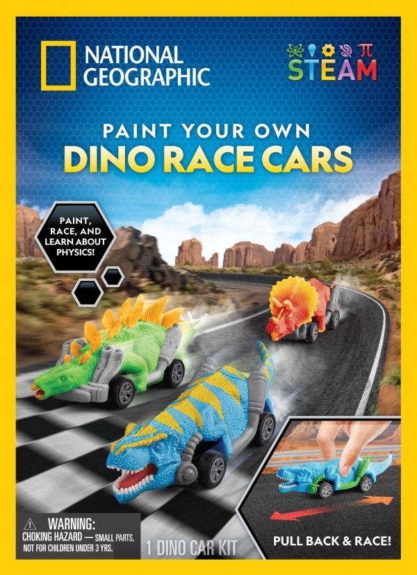 National Geographic Paint Your Own Dinosaur Race Cars