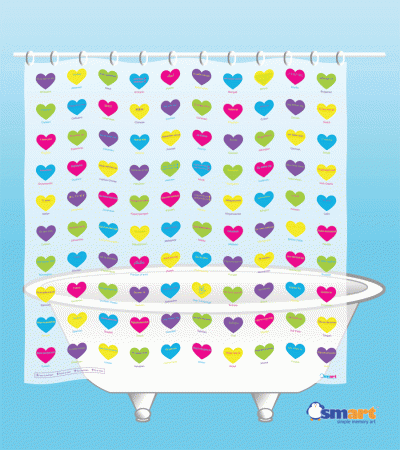 I Love You in 100 Languages Shower Curtain by SMART