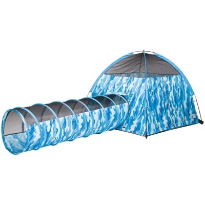 Blue Camo Tent & Tunnel Combo