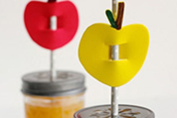 Apple Teacher Straw Topper 