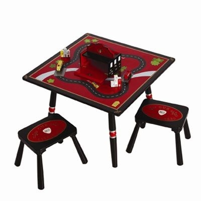 Firefighter Table & 2 Stool Set 